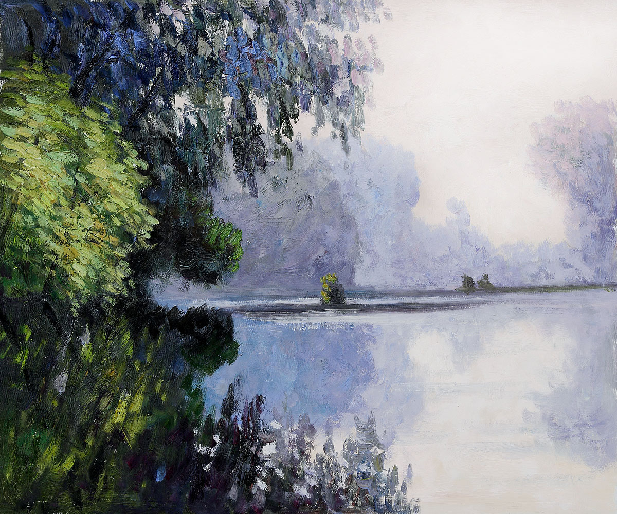 Morning on the Seine near Giverny - Claude Monet Paintings